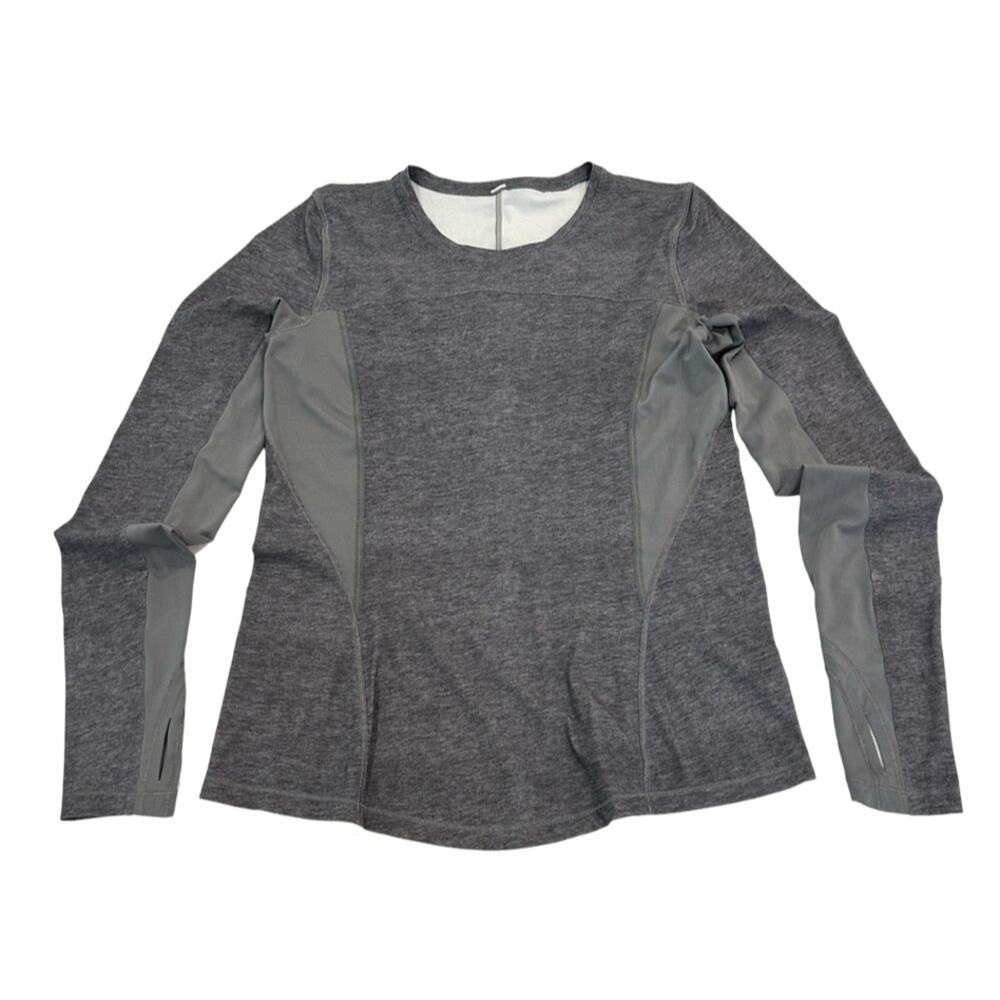 Lululemon Long Sleeve Performace Top Womens Size 6 Heather Gray Lightweight